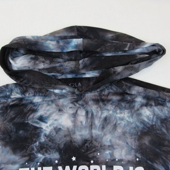 UK2LA Juniors Size M Multicolored Marbled Soft Hooded Long Sleeve Shirt - Picture 2 of 7